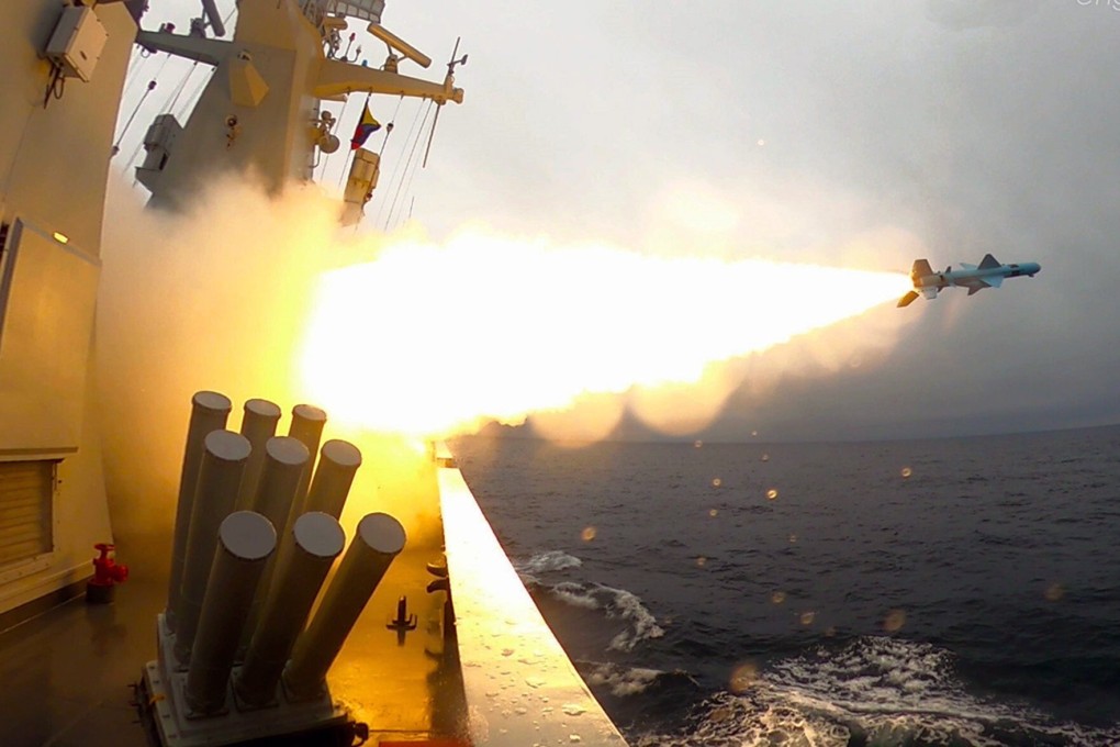 The guided-missile frigate Dingzhou seen during a live-fire drill last year. The PLA Navy is conducting drills in the Yellow Sea. Photo: Handout