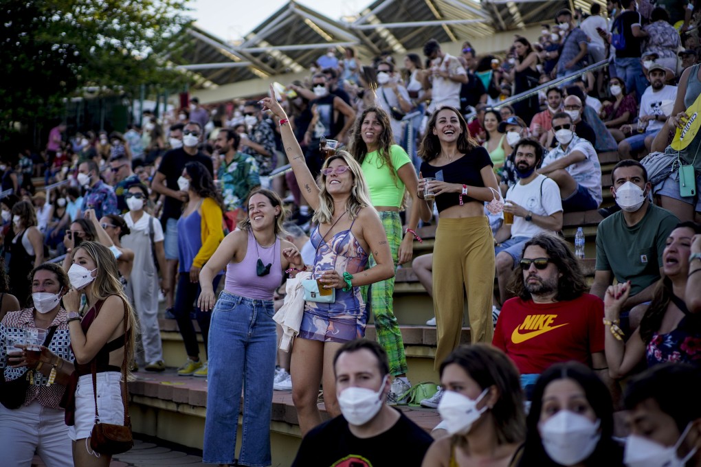 People attend the Cruilla music festival in Barcelona, Spain, on Friday. Photo: AP