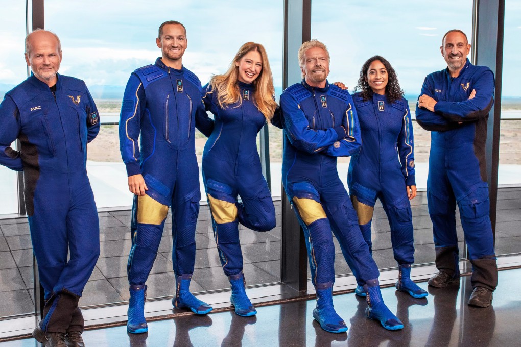 The crew on the Virgin Galactic space flight. Photo: AP