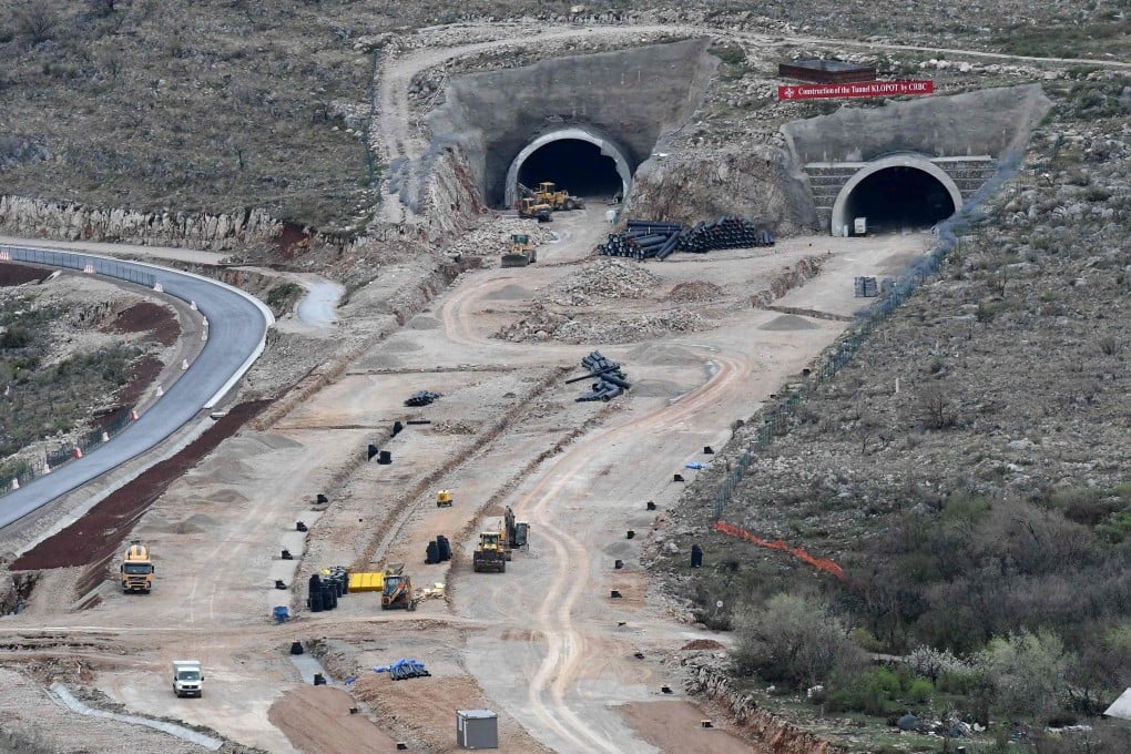 A section of a highway connecting the Montenegrin city of Bar to Serbia under construction in 2019, financed by the Exim Bank of China. The Montenegrin finance minister said US and French banks had agreed to refinance the debt the country faces in paying back the loan. Photo: AFP