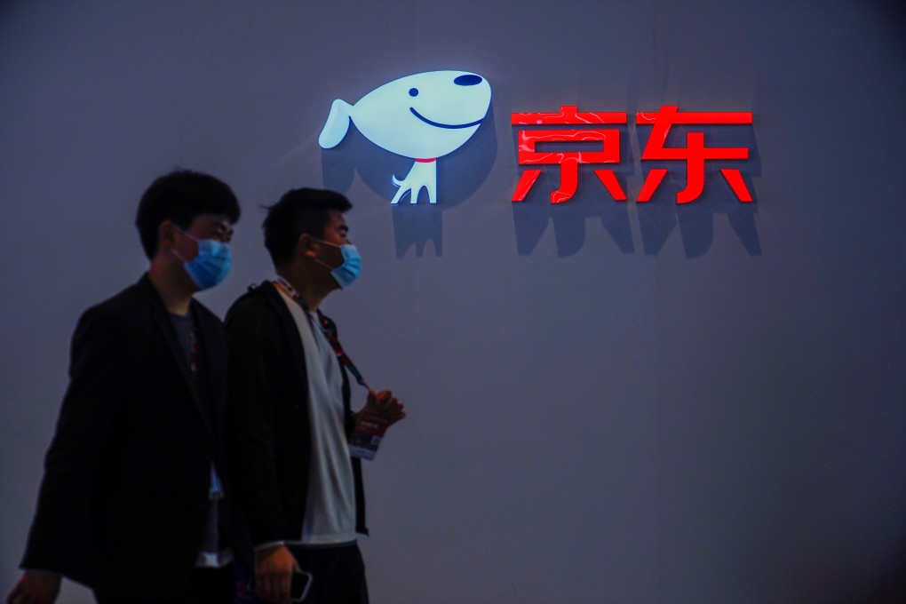 A JD.com company sign is seen at the Appliance and Electronics World Expo (AWE) in Shanghai, China March 23, 2021. Photo: Reuters