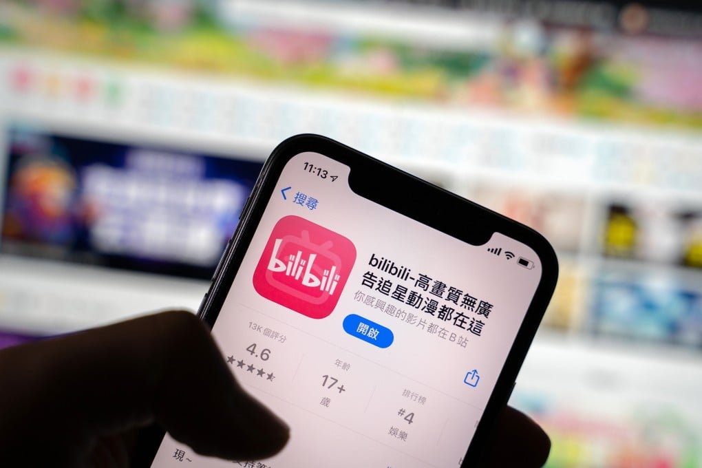 The Bilibili app download page on a smartphone in Hong Kong on March 23, 2021. Bilibili has become an increasingly important platform for China’s young video-streaming users. Photo: Bloomberg
