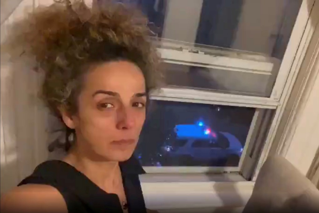Iranian-American journalist Masih Alinejad shows an FBI car guarding outside her flat. Photo: Twitter