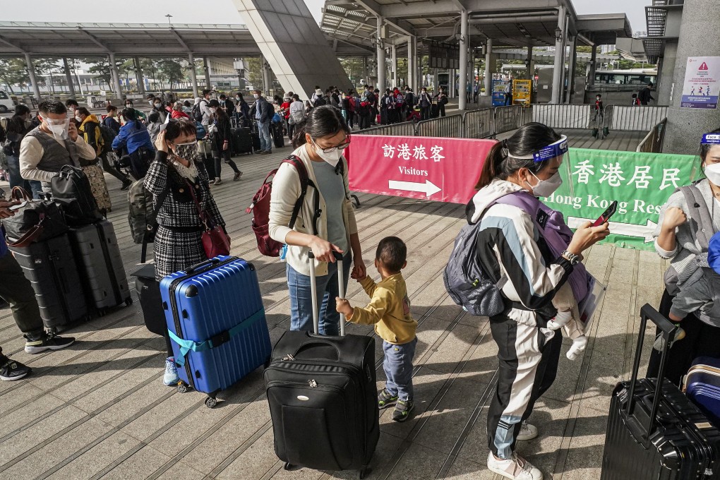 Travellers depart Hong Kong for mainland China at the Shenzhen Bay border crossing in December last year. Photo: Felix Wong