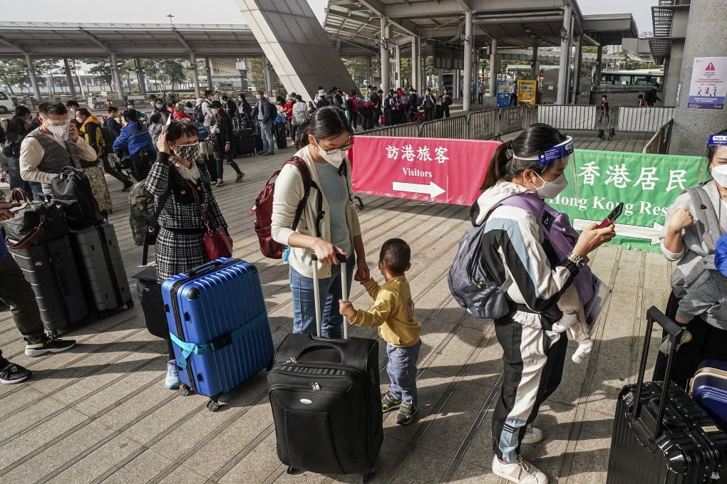 Travellers depart Hong Kong for mainland China at the Shenzhen Bay border crossing in December last year. Photo: Felix Wong