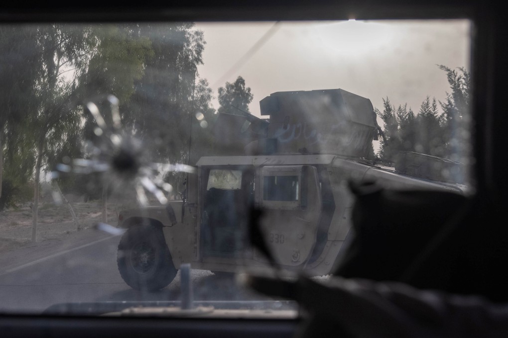 A destroyed humvee belonging Afghan special forces during heavy clashes with the Taliban in Kandahar province, Afghanistan on July 13, 2021. Photo: Reuters