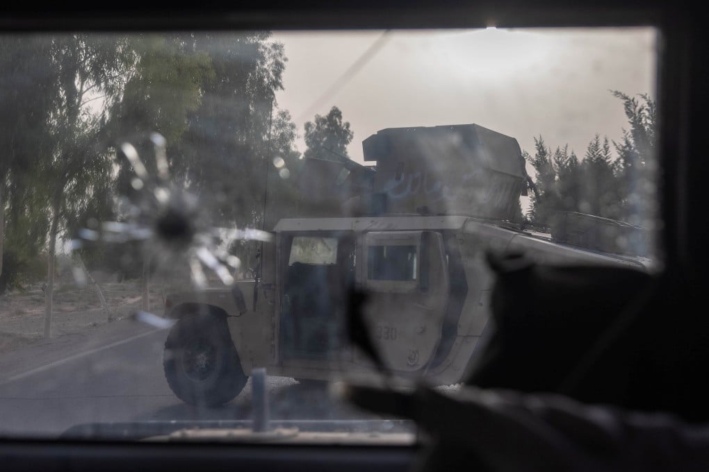 A destroyed humvee belonging Afghan special forces during heavy clashes with the Taliban in Kandahar province, Afghanistan on July 13, 2021. Photo: Reuters