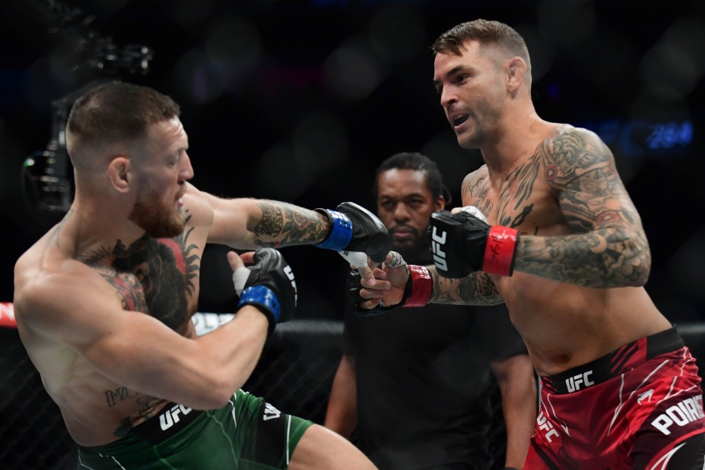 Dustin Poirier moves in for a hit against Conor McGregor at UFC 264. Photo: USA TODAY Sports