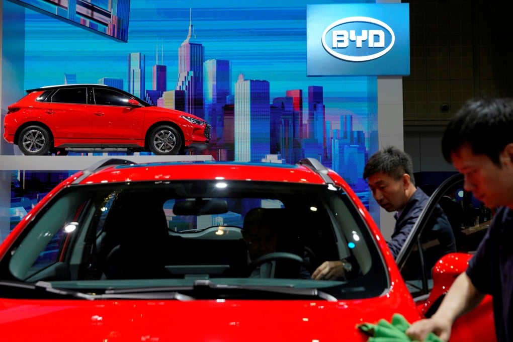 BYD shares declined 5.6 per cent in Hong Kong and 7.5 per cent in Shenzhen on Wednesday. Photo: Reuters