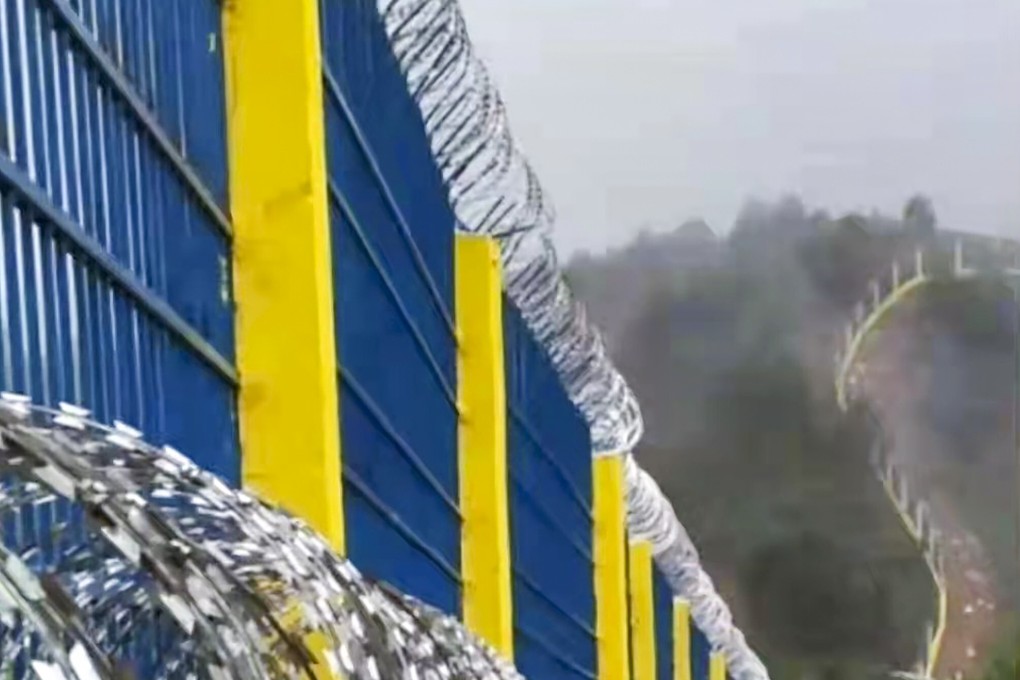 A section of the border wall near Ruili. Photo: Weibo