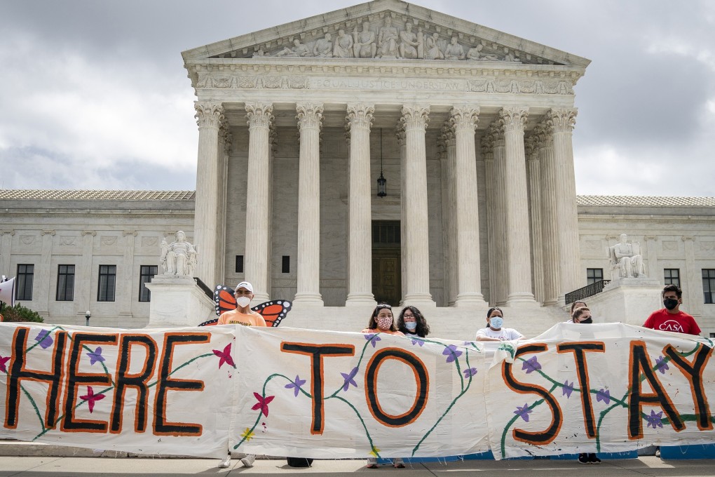 DACA recipients and their supporters rally outside the US Supreme Court in Washington, DC, in June 2020. A federal judge in Texas on Friday ordered an end to the Obama-era programme, which prevented the deportations of some immigrants brought into the United States as children. Photo: TNS