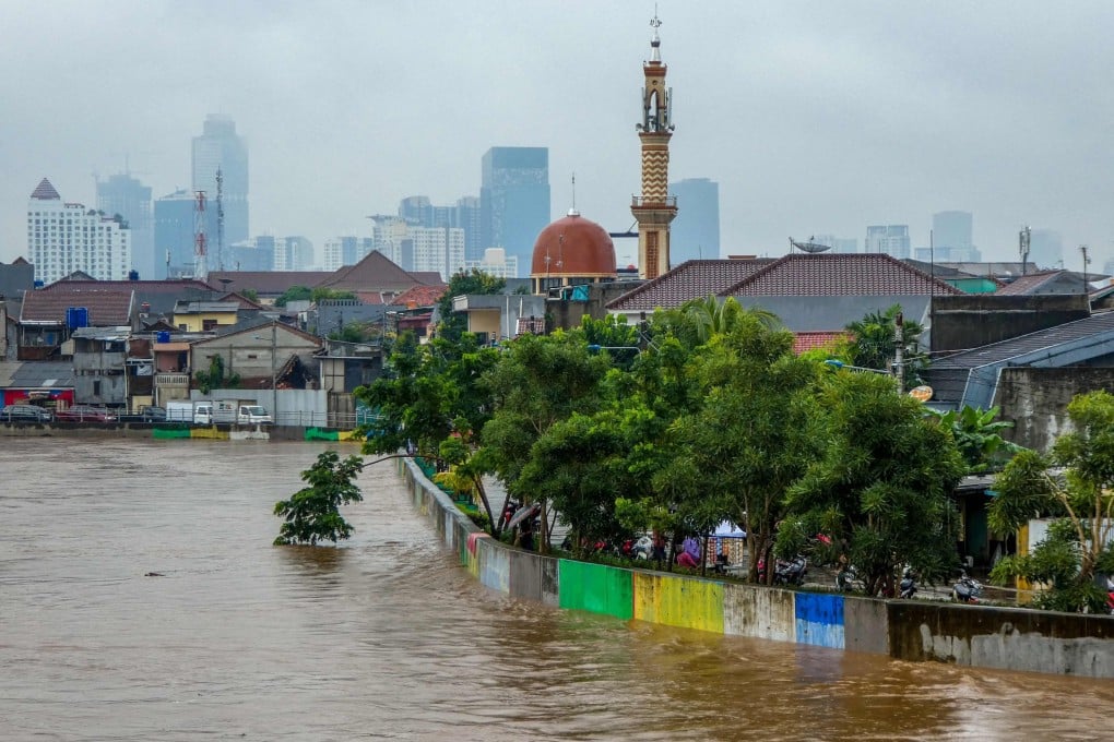 Floods after heavy rain in Jakarta, Indonesia. Photo: AFP