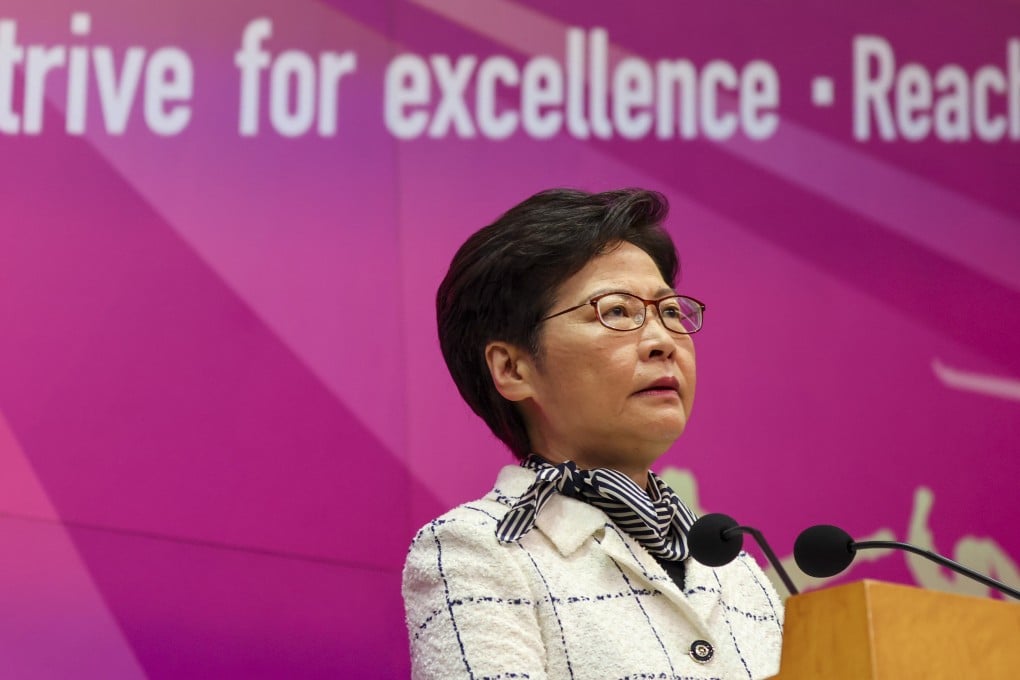 Hong Kong Chief Executive Carrie Lam meets the media before her Executive Council meeting on Tuesday. Photo: Nora Tam