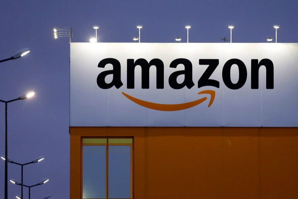 The logo of Amazon is seen at the company logistics centre in Lauwin-Planque, northern France. Photo: Reuters