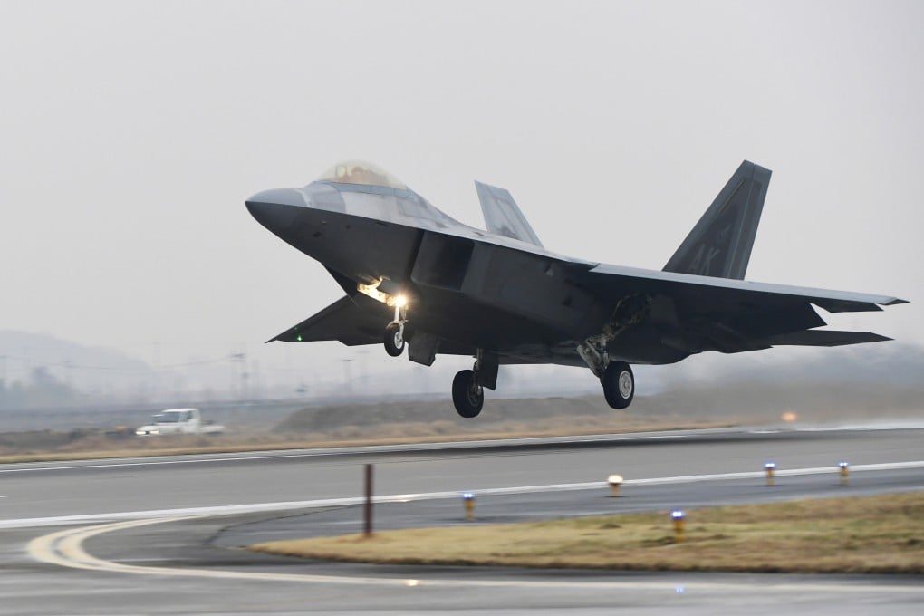 US Air Force F-22 Raptors are fifth-generation combat jets, the world’s most advanced fighter aircraft. Some 25 Raptors will take part in Operation Pacific Iron 2021. Photo: Yonhap via AP