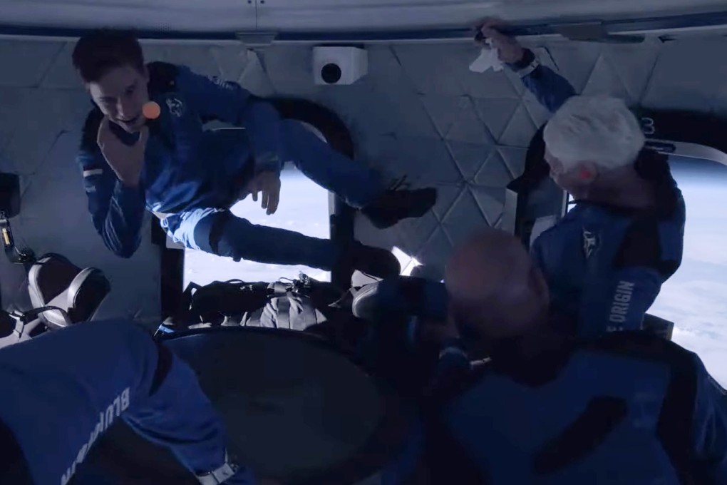 A screen grab from video recorded inside the New Shepard capsule. Photo: Blue Origin