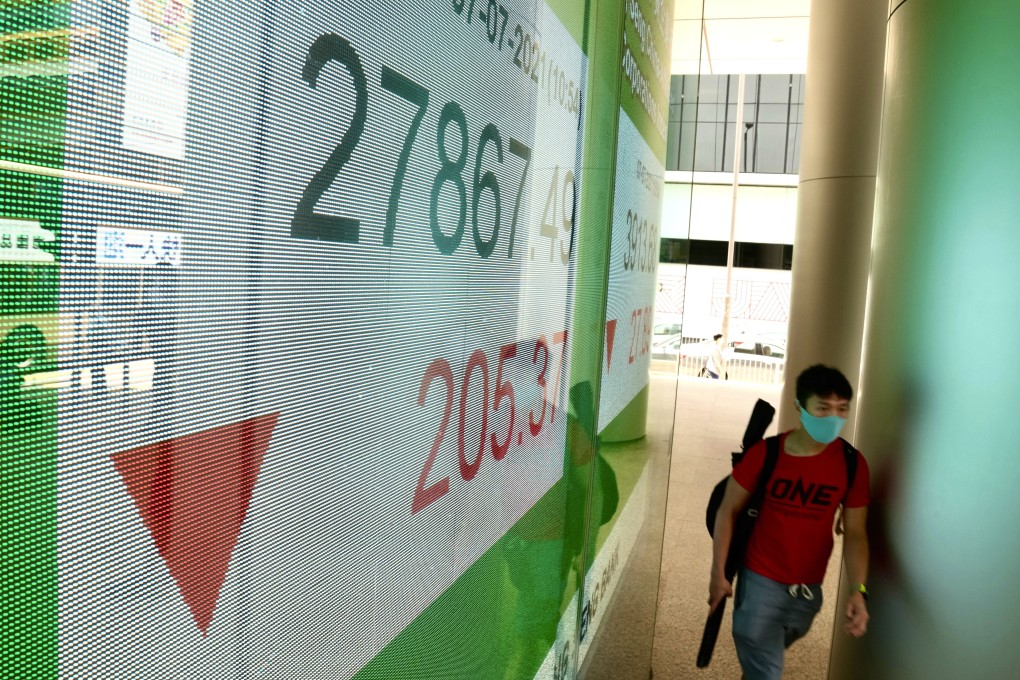 Hong Kong stocks fell on Wednesday, continuing a run of losses this week. Photo: AP Photo
