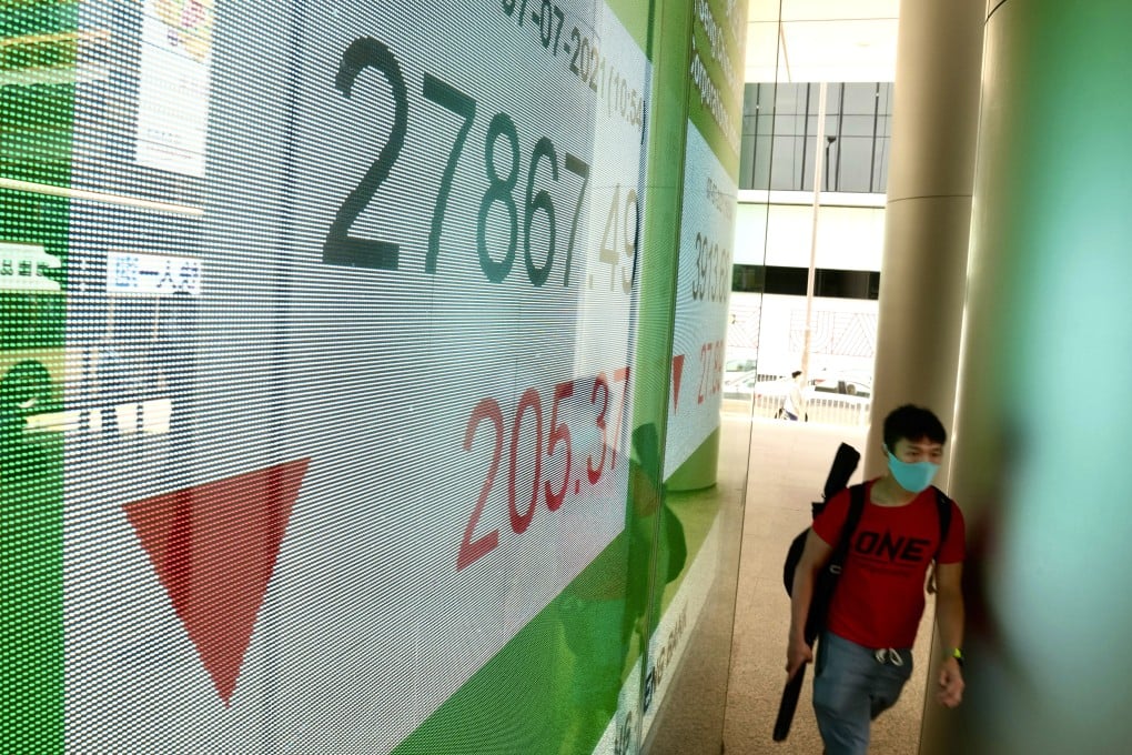 Hong Kong stocks fell on Wednesday, continuing a run of losses this week. Photo: AP Photo