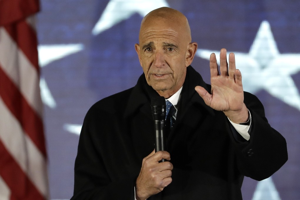 Tom Barrack was arrested on Tuesday in California on charges of conspiring to influence Donald Trump’s foreign policy positions to benefit the United Arab Emirates. Photo: AP