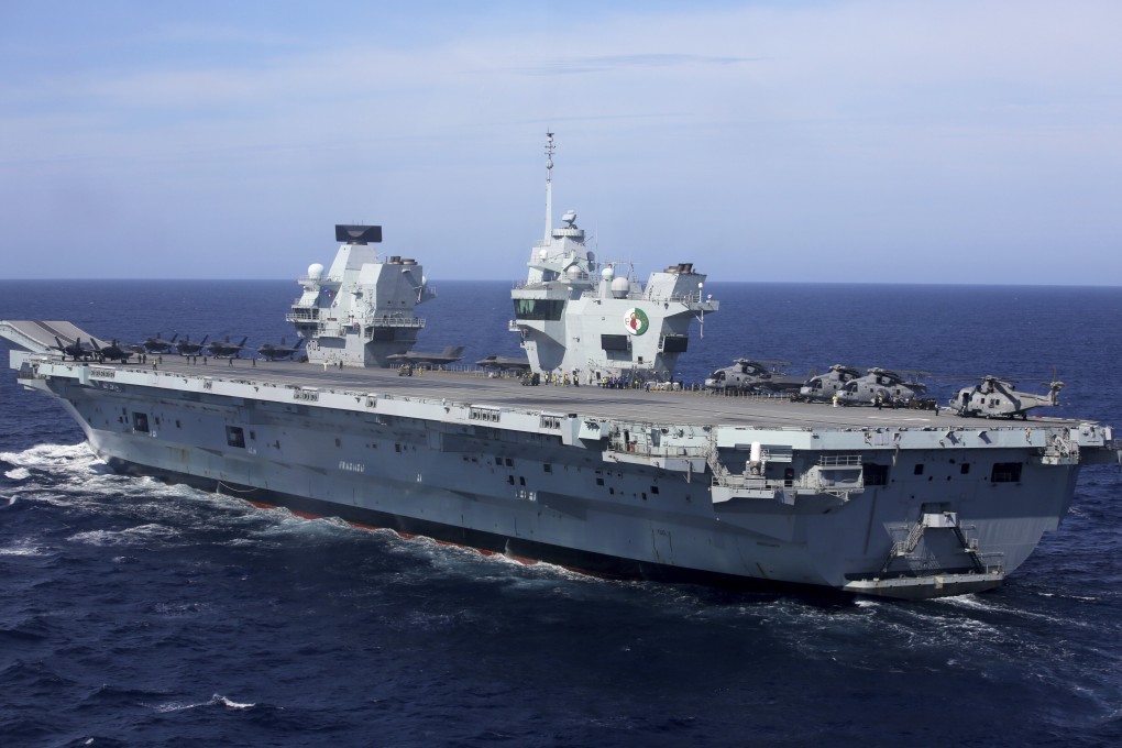 British military personnel during a Nato training exercise on board the aircraft carrier HMS Queen Elizabeth. Photo: AP