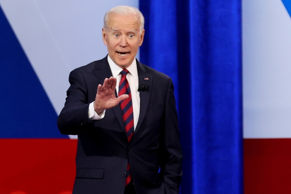 US President Joe Biden speaks during a town hall-style interview at Mount St. Joseph University in Cincinnati, Ohio, on Wednesday. Photo: Reuters