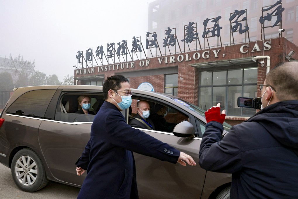 Members of the WHO investigation team outside the Wuhan Institute of Virology earlier this year. Photo: Reuters