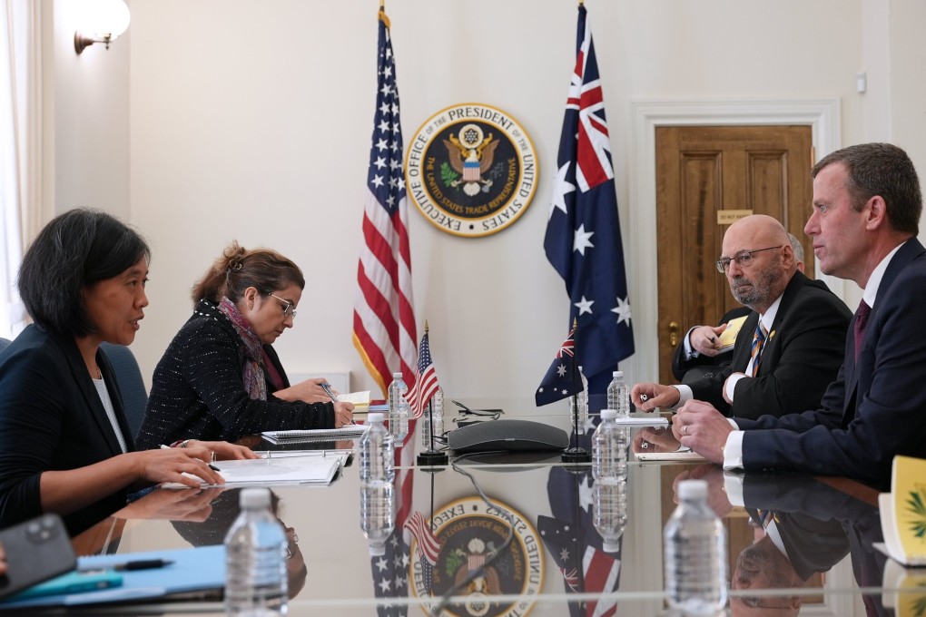 US Trade Representative Katherine Tai met with Australian counterpart Dan Tehan in Washington on Wednesday. Photo: Twitter