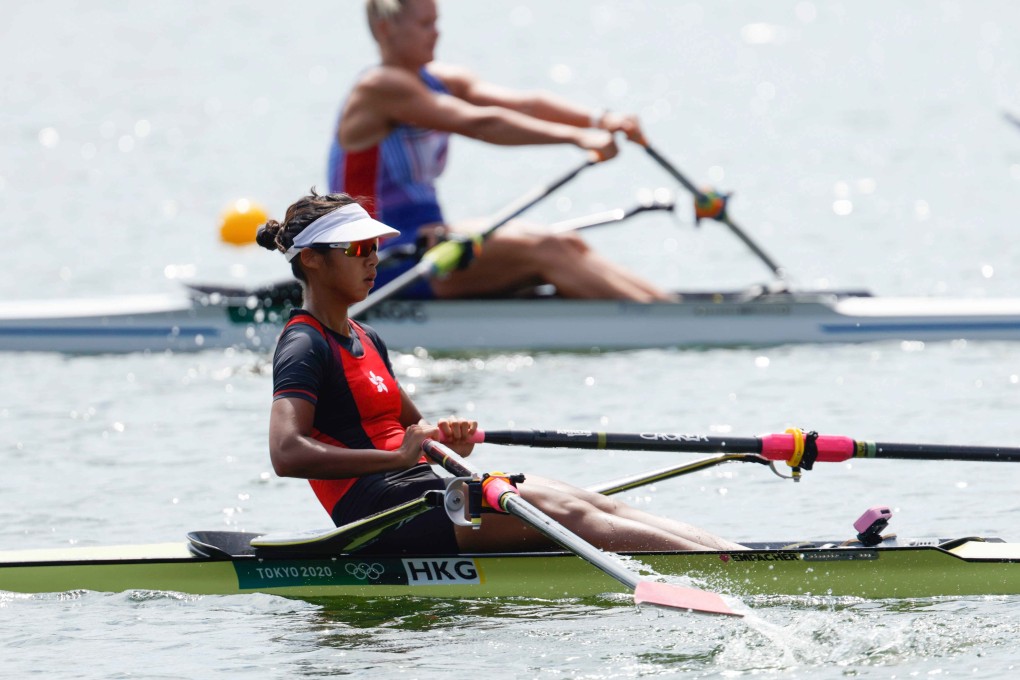 Hong Kong rower Winne Hung Wing-yan during her heat in the women’s single sculls at the Tokyo 2020 Olympic Games. Photo: SF&OC