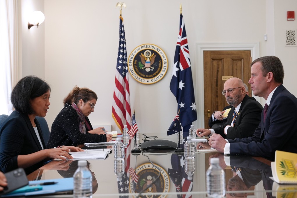 US Trade Representative Katherine Tai met with Australian counterpart Dan Tehan in Washington on Wednesday. Photo: Twitter