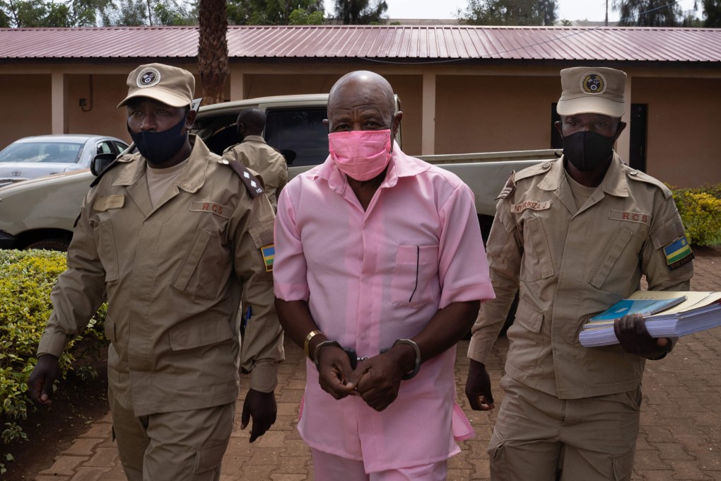 Paul Rusesabagina (centre) in Kigali, Rwanda. Photo: AFP