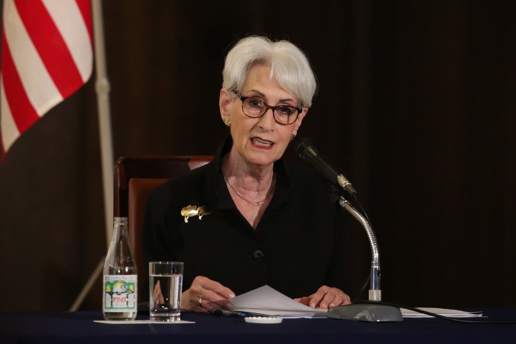 US deputy secretary of state Wendy Sherman attends a press conference in Tokyo on Wednesday after the US, Japan and South Korea held trilateral talks to discuss North Korea’s nuclear programme and other regional and global issues. Photo: EPA-EFE