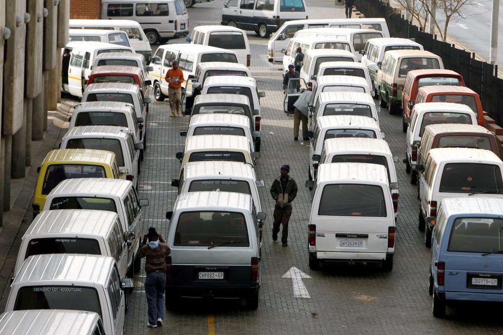 Vehicles parked at the Bara taxi bay in Soweto, South Africa. File photo: Reuters
