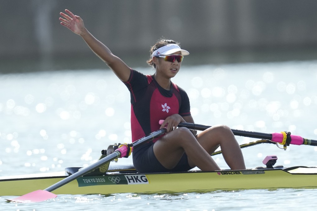 Hong Kong’s Winne Hung qualifies for the quarter-finals of the women’s single sculls at the Tokyo Olympics on Saturday morning. Photo: AP Photo