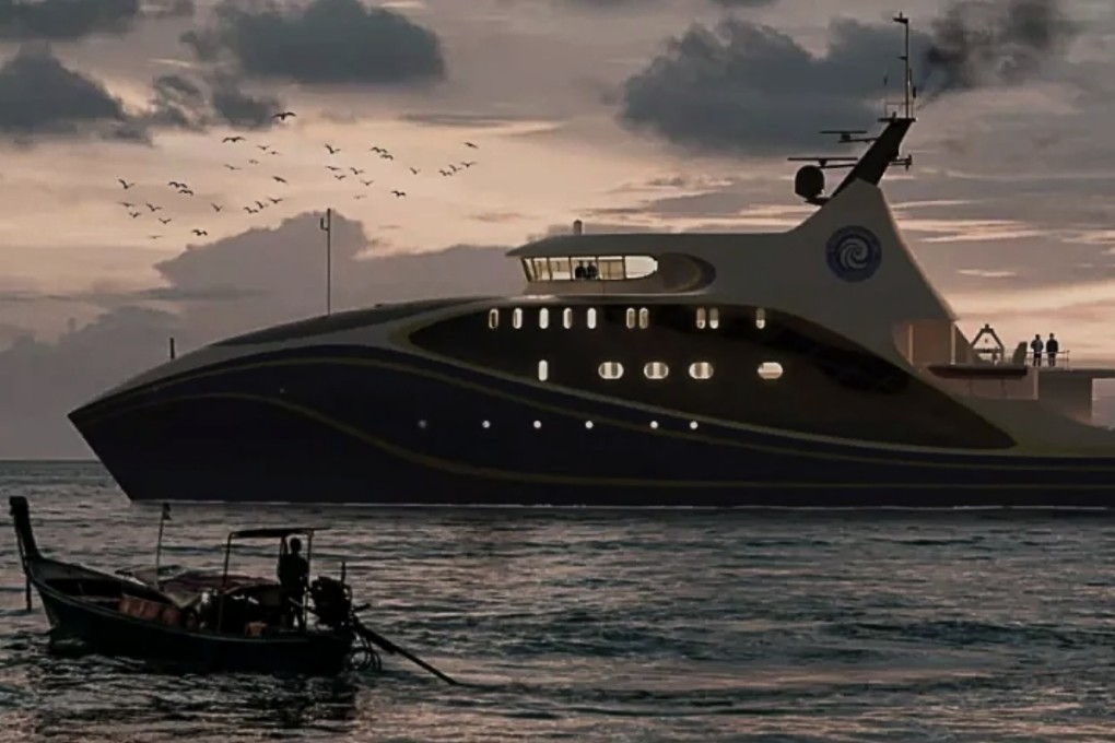 An artist’s impression of the new research ship. Work began on the vessel at a shipyard in Guangzhou on Tuesday. Photo: Handout