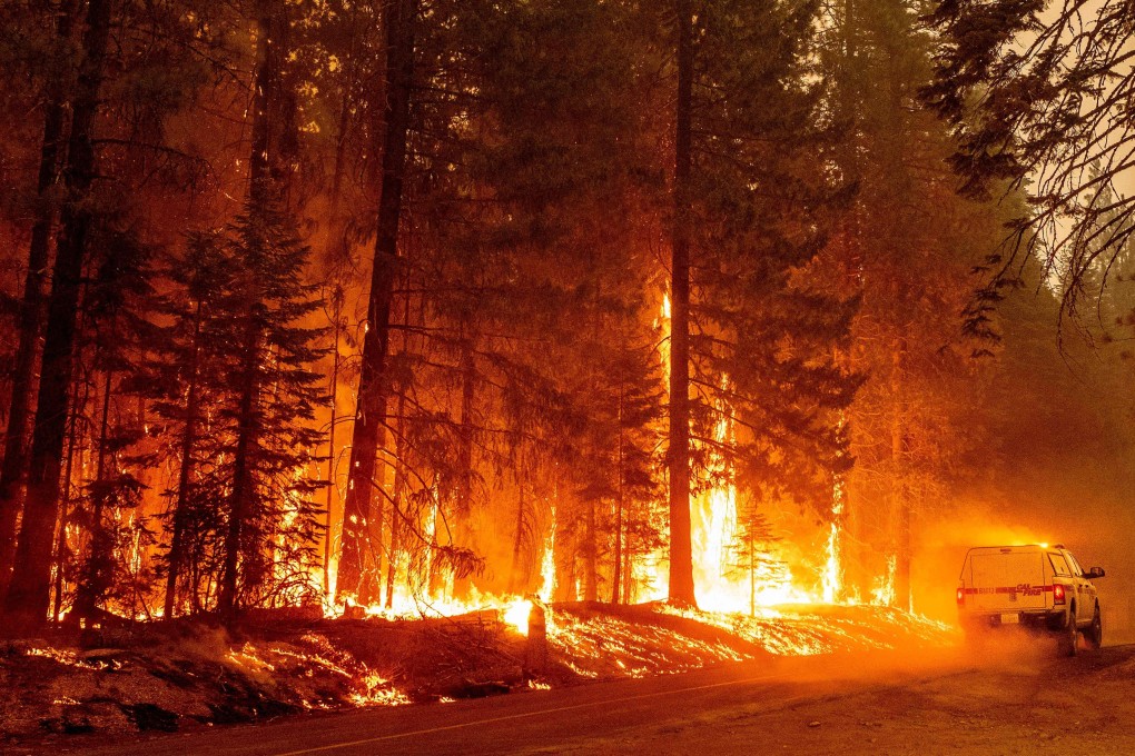 The Dixie fire in the Prattville, Plumas County, California, US. Photo: AFP