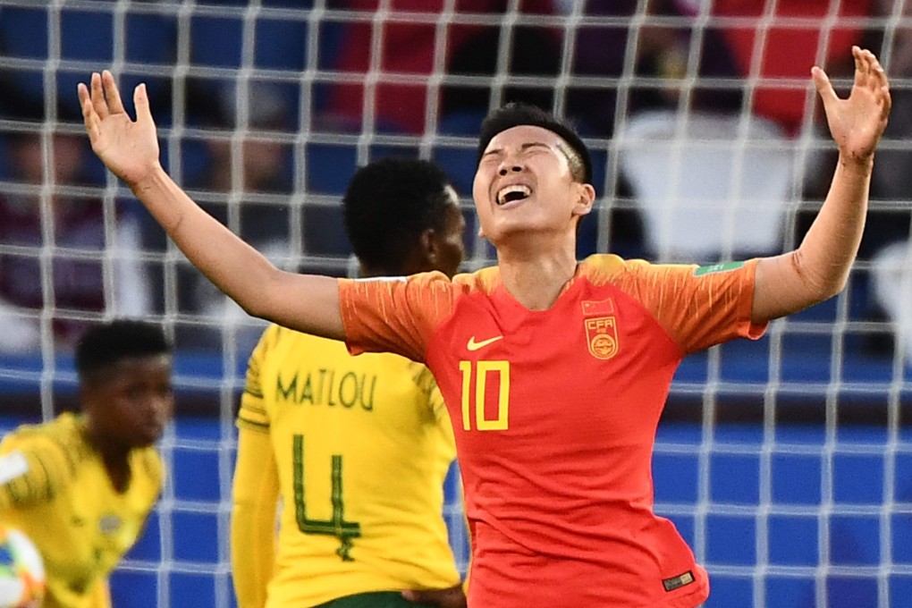 China’s Li Ying celebrates scoring against South Africa during the France 2019 Fifa Women's World Cup Group B football match at the Parc des Princes in Paris. Photo: AFP