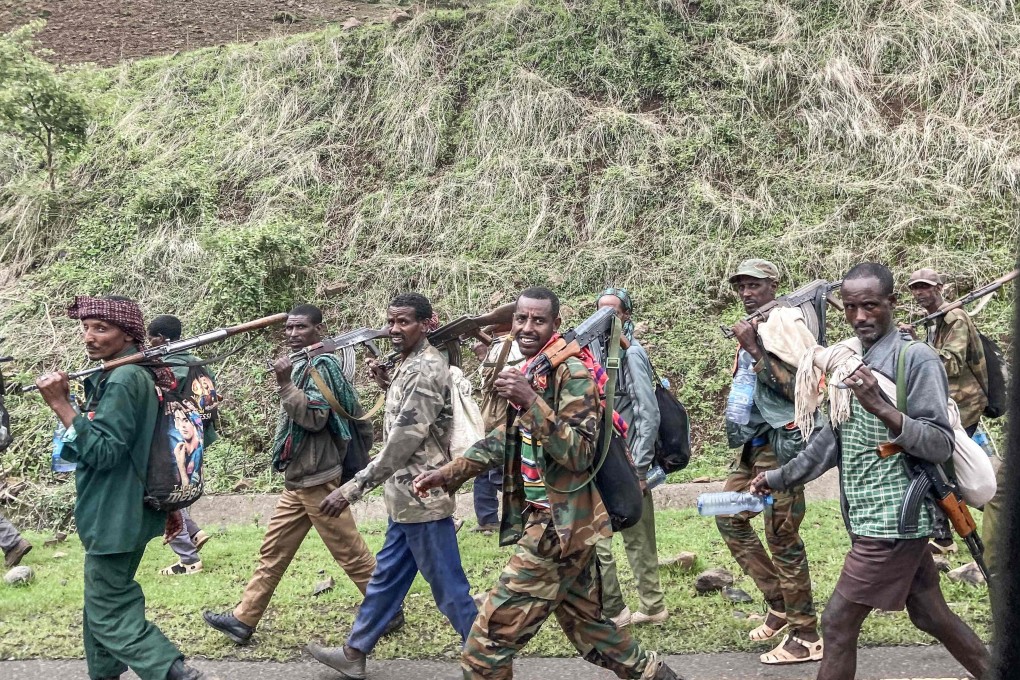 Members of the Amhara militia near the village of Adi Arkay, near Gondar, Ethiopia on July 14. Photo: AFP