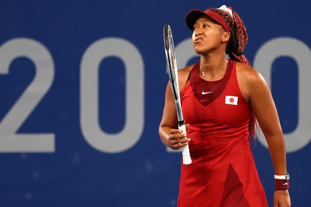 Naomi Osaka of Japan reacts during her third-round match against Marketa Vondrousova of Czech Republic. Photo: Reuters