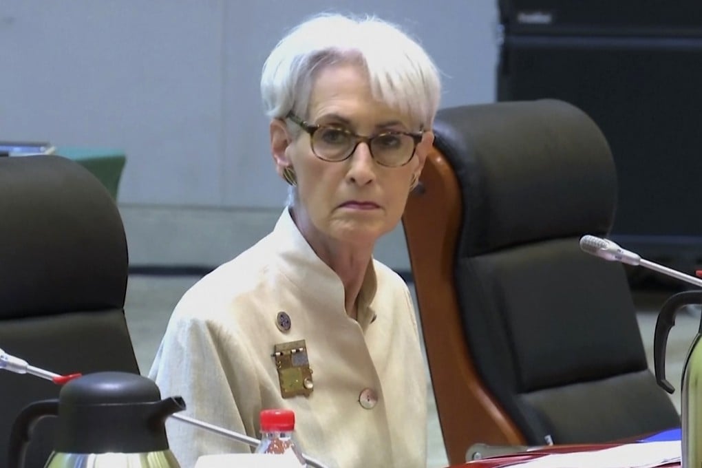 US deputy secretary of state Wendy Sherman in Tianjin, northern China, on Monday. Photo: AP