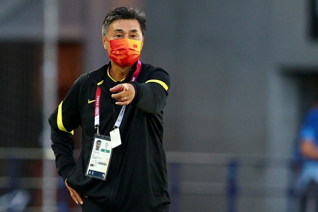 China coach Jia Xiuquan reacts during the Tokyo Olympics. Photo: REUTERS