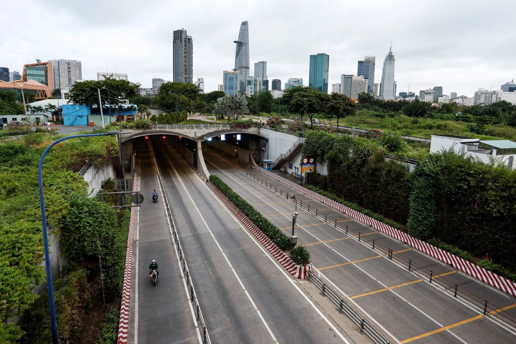 A deserted highway in Ho Chi Minh City, which remains under lockdown to curb an outbreak of Covid-19 cases. Photo: AFP