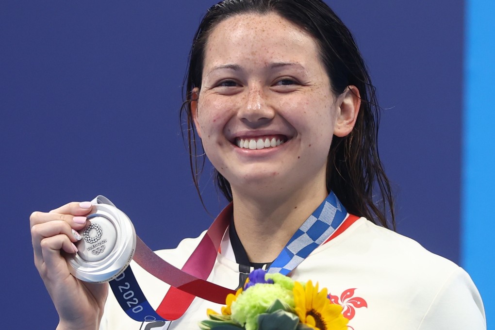 Hong Kong’s Siobhan Haughey with her silver medal after the women’s 200m freestyle at the Tokyo Olympics. Photo: Reuters