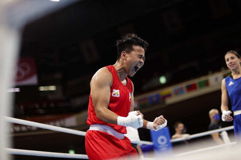 Philippines’ Nesthy Petecio is into the featherweight gold medal bout after defeating Italy’s Irma Testa. Photo: AP