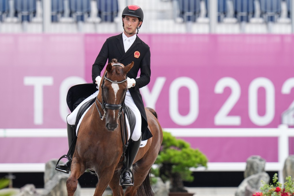 China’s Alex Hua Tian and Don Geniro perform during the dressage part of the equestrian eventing competition at the Tokyo Games. Photo: Xinhua