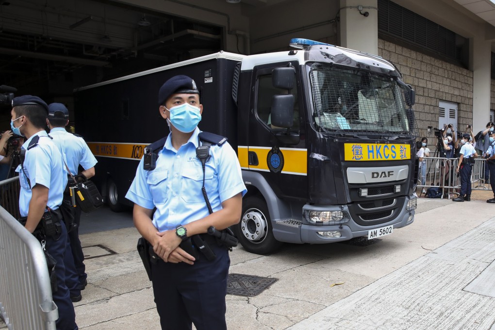 Leon Tong leaves the High Court in a prison vehicle on Friday. Photo: Edmond So