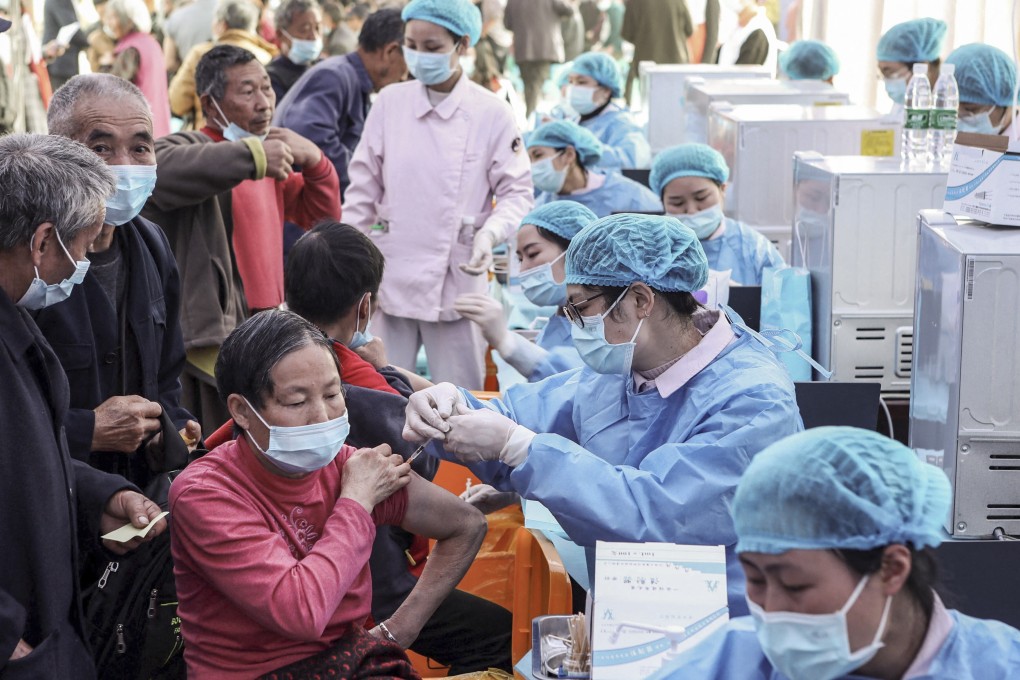 Older Chinese people may be in line to receive a third injection. Photo: AFP