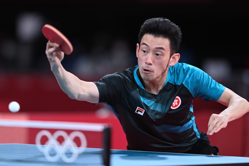 Hong Kong’s Wong Chun-ting in action against France in the men’s table tennis team event at the Tokyo Olympics. Photo: AFP