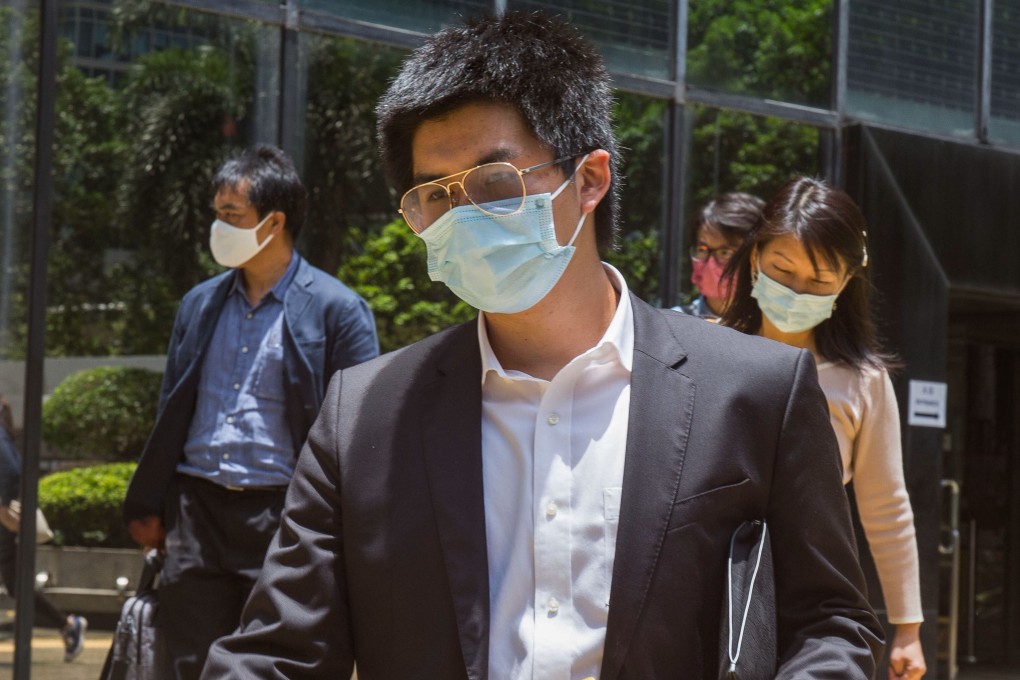 Chan Chun-hin appeared at the District Court on Monday to answer charges arising from a protest at a shopping centre on December 28, 2019. Photo: Brian Wong