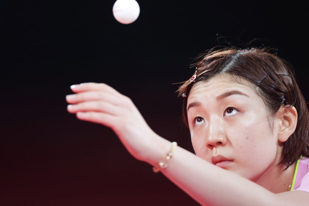 Chen Meng of China in action against Yu Mengyu of Singapore in the women’s team quarter-finals at the Tokyo 2020 Olympic Games. Photo: Reuters