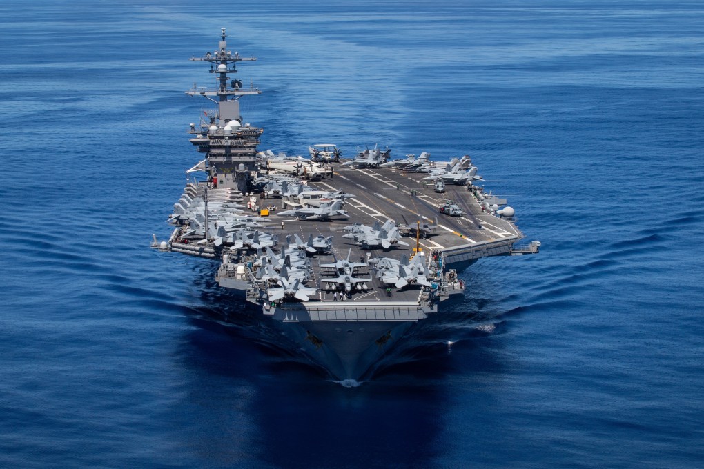 Nimitz-class aircraft carrier USS Carl Vinson transits the Pacific Ocean on June 13. Photo: US Navy